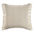 Lr Home LR Home PILLO07519IVOFFPL Solid Ivory Woven Square Throw Pillow with Fringe - 20 x 20 in. PILLO07519IVOFFPL